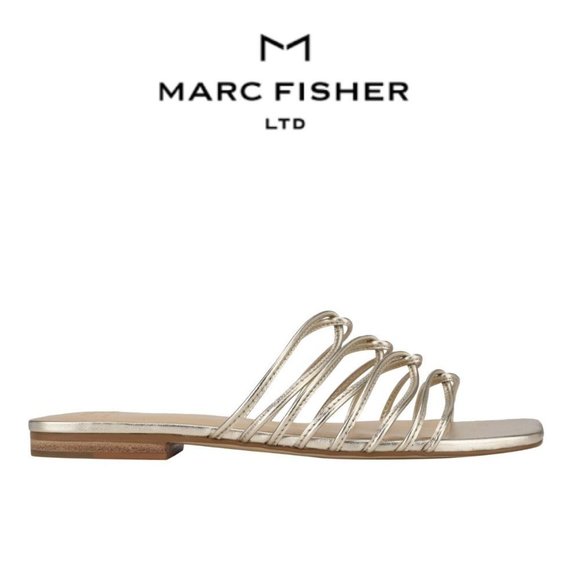 🆕 NEW Women's Marc Fisher Ltd Marcio Slide Sandal, Size 6 and 7 Metallic - Picture 5 of 7